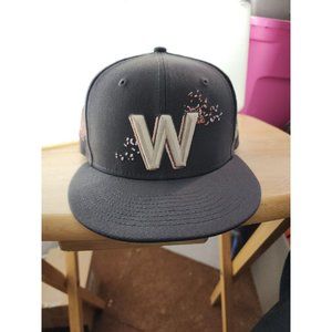 washington nationals cherry blossom fitted hat Cap M/L Graphite New 7 3/8